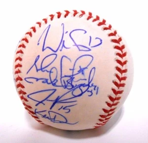 Khris Davis Mike Fiers Team Signed Autographed 2015 Milwaukee Brewers Baseball - Picture 1 of 8