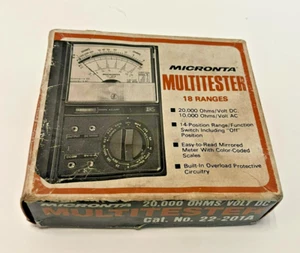 Cat No. 22-201A Micronta 20,000 OHM Volts DC Multitester 18 Ranges - TESTED - Imagen 1 de 7