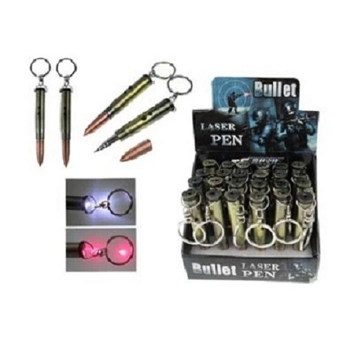Wholesale lot of 24 pcs Bullet ink Pen Laser Pointer LED light keychain cat toy - Image 1 of 1