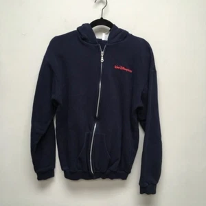 Mickey Mouse Goofy Disney Girls Full Zip Hoodie Navy Blue Pocket Long Sleeve XL - Picture 1 of 6