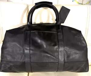Coach Boston Black Leather Travel Duffel Bag 0502. - Picture 1 of 19