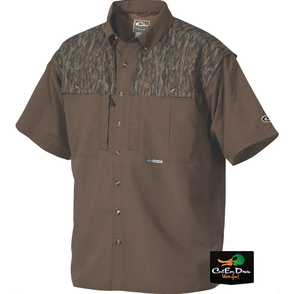 DRAKE WATERFOWL SYSTEMS EST TWO-TONE CAMO WINGSHOOTER'S SHIRT SHORT SLEEVE - Image 1 of 1