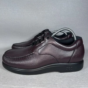 NUOVO SAS Uomo Bout' Time Taglia 11M Marrone Pebble Grain Pelle Moc-Toe Oxford - Foto 1 di 12