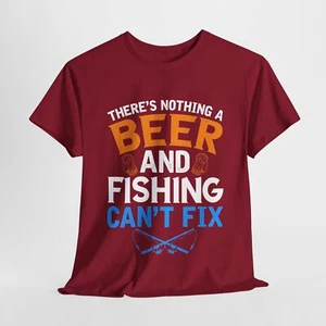 Camiseta Cerveza Beber Cerveza Unisex Algodón Pesado 'Nada Puede Arreglar' - Imagen 1 de 83