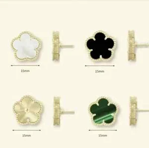 Clover Earrings for women 15mm Luxury 18K Gold Plated - Picture 1 of 38