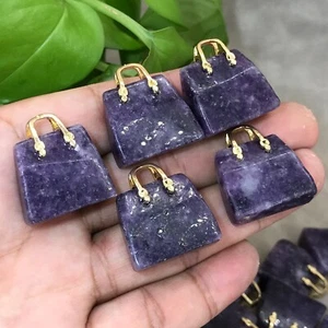 5 piezas Bolsa de mica púrpura natural cuarzo cristal calavera tallada reiki gema curativa 1" - Imagen 1 de 12