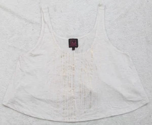 Large Material Girl Gray Polyester Rayon Tank Top Tee T-Shirt Sleeveless WS770 - Picture 1 of 5
