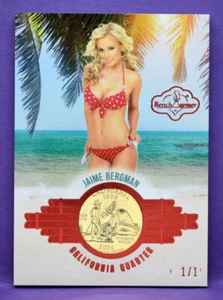 Bench Warmer 2025 Girls of Summer Jaime Bergman RARE 1/1 RED FOIL COIN BEACH - Bild 1 von 2