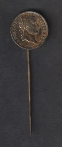 Monnaie 1 franc Argent Napoleon 1er 1813 T ! Montée en épingle à cravate/Chapeau - Imagen 1 de 2