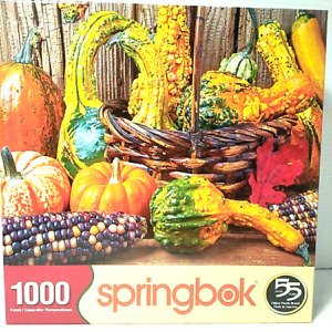 Springbok Jigsaw Puzzle 1000 Piece 24" x 30" Harvest Colors Autumn Fall Pumpkins