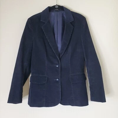 Chaqueta Blazer Oscar De La Renta Vintage Mujer Pana Azul Marino Talla 9/10 Foto 1 de 4
