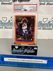 CARTA BASKET VINCE CARTER FIRMATA AUTOGRAFATA 2000 TOPPS 99-00 PSA DNA LASTRETTA - Foto 1 di 8