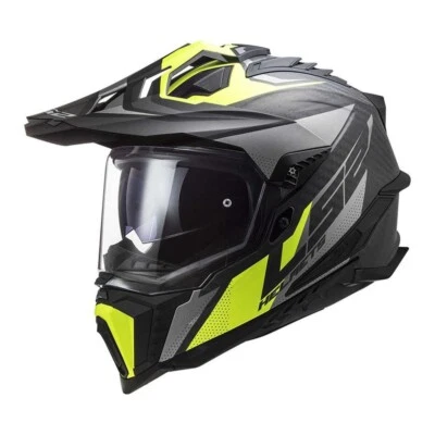 Casco Integrale Touring Carbonio Ls2 Mx701 Explorer Focus Titanio Opaco Alta Vis - Immagine 1 di 2