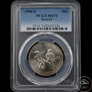 1996-S Soccer Commemorative Half Dollar PCGS MS70 - Picture 1 of 2