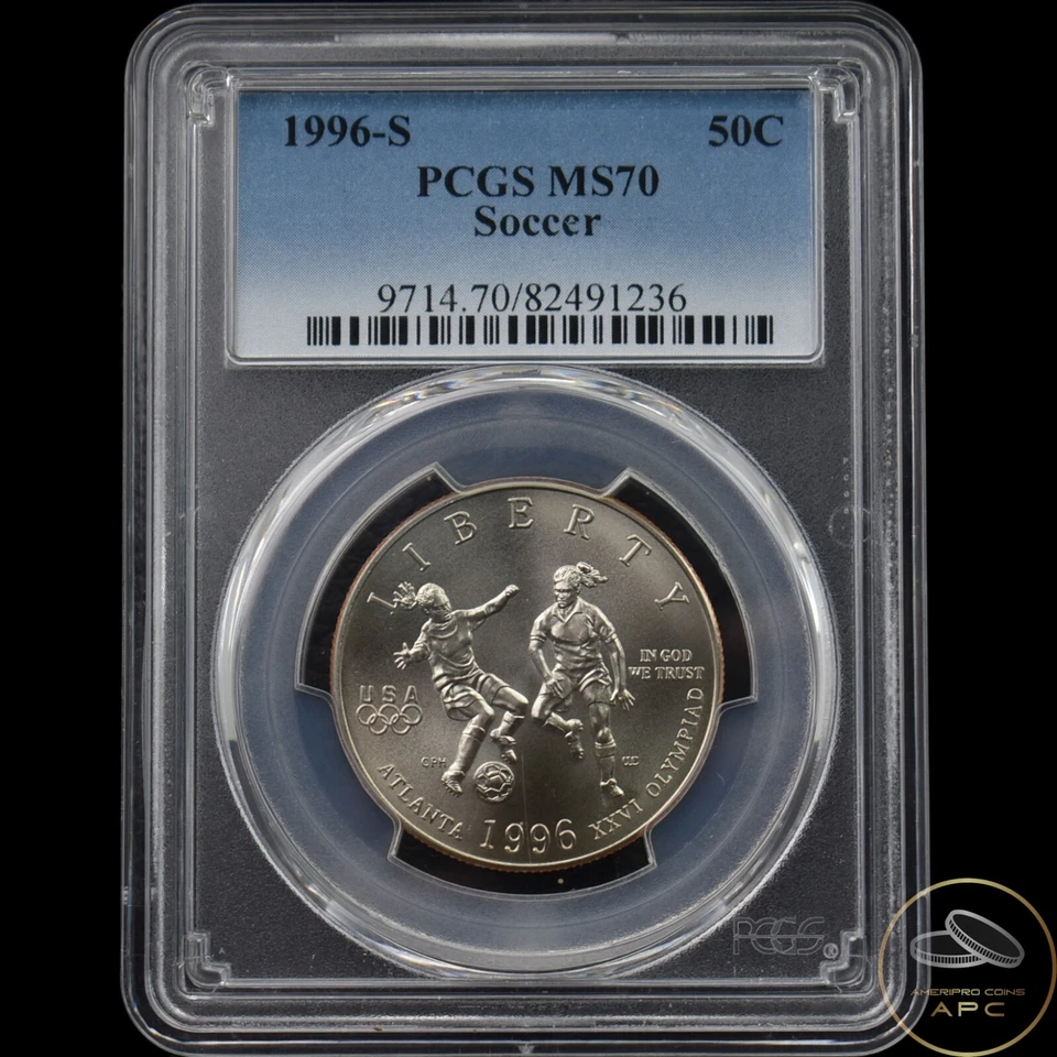 1996-S Soccer Commemorative Half Dollar PCGS MS70 - Image 1 of 2