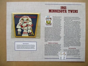 1965 MINNESOTA TWINS Willabee & Ward COOPERSTOWN COLLECTION BASEBALL TEAM PATCH - Picture 1 of 2