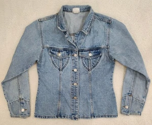 VTG Moda International Women's Small S Faded Worn Jean Denim Jacket Feminine Cut - Picture 1 of 16