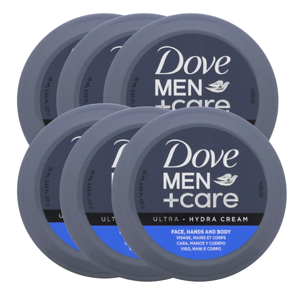 6 x Dove Men+Care Ultra Hydra Cream Gesicht Händ & Körper je 75ml Feuchtigkeit