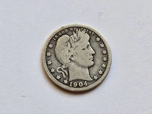 1904-O Barber Silver Quarter VG 90530 - Bild 1 von 2
