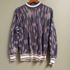 VTG Colours by Alexander Julian Mens 3D Knit Sweater Size S Pullover Cotton USA - Picture 1 of 15