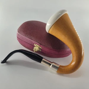 Genuine Natural African GOURD Calabash Block Meerschaum Pipe handmade CPW #k725 - Picture 1 of 17