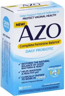 Cápsulas Probióticas AZO Completas Equilibrio Femenino - 30 Piezas Foto 1 de 2