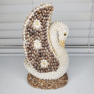 Vintage 1970’s Sea Shell Encrusted Souvenir Swan - Picture 1 of 18