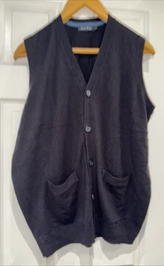 Pringle Sleeveless Cardigan Black Size Medium Buttons V Neck - Picture 1 of 8