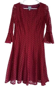 Abito donna Rabbit Rabbit Rabbit Designs linea A taglia 6 marrone pizzo uncinetto - Foto 1 di 6