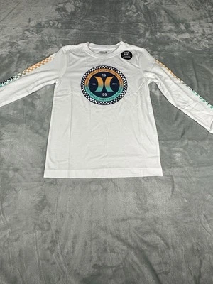 Hurley мальчиков длинным рукавом рубашка размер маленький белый логотип передний рукав дизайн новый - Изображение 1 из 4