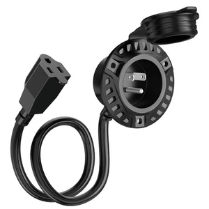 Enchufe de puerto de CA MICTUNING 15A 12 AWG RV enchufe de entrada de alimentación en tierra cable de extensión de 18"" - Imagen 1 de 9