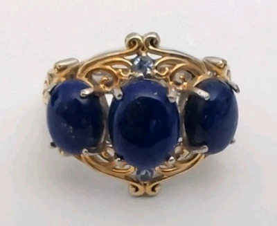 Designer Chuck Clemency STS Sterling Lapis Ring Size 9 - Image 1 of 3