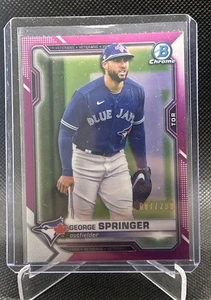 2021 Bowman Chrome - George Springer #60 Fuchsia Refractor /299 Blue Jays - Bild 1 von 2