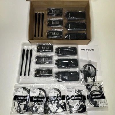 Retevis RT86 UHF Long Range Walkie Talkie Set Of 6 Two Way Radios For Warehouse - Image 1 of 4