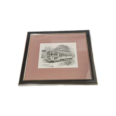 De Colección Don Davey Impresión Firmado 1976 St. Charles Street Car Nueva Orleans Impresionista Foto 1 de 4