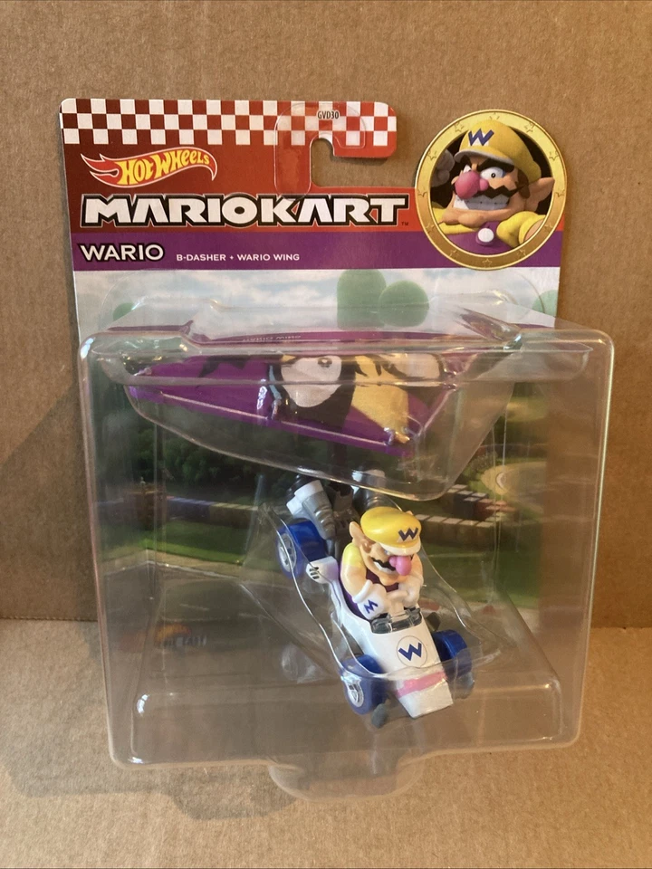 HOT WHEELS DIECAST -Mariokart - Wario - B-Dasher + Wario Wing Combined Postage - Image 1 of 2