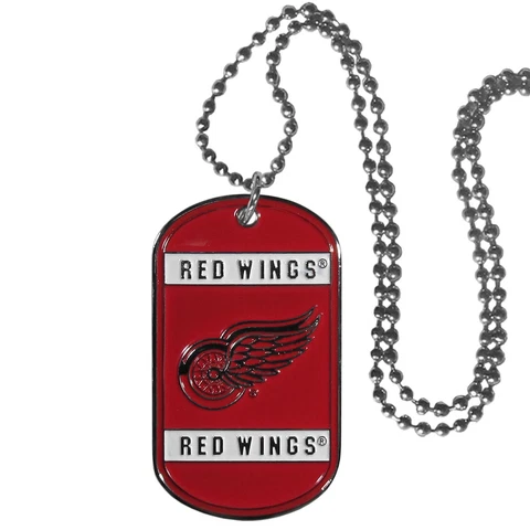 Detroit Red Wings Metal Tag Necklace NHL Licensed Hockey Jewelry Cover