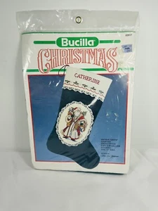 Bucilla 82617 Antik Santa Grün Samt Weihnachten Strumpf Kreuzstich Kit Neu in Verpackung - Bild 1 von 2