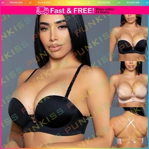 Women Underwear Lingerie StraplessInvisible Push Up Front Tie Padded Fashion Bra - Picture 1 of 5