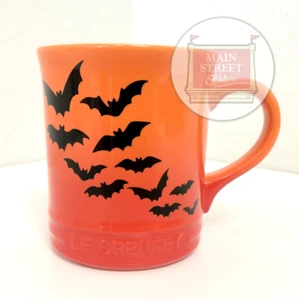 Le Creuset Halloween Bats Mug Orange Flame Volcano 14oz - NEW - Picture 1 of 5