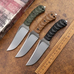 Clip Point Knife Fixed Blade Hunting Survival Camping Tactical DC53 Steel G10 4" - Picture 1 of 27