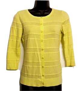 The LIMITED leichte gelbe Strickjacke Pullover Gr. Small Knopfleiste Baumwolle - Bild 1 von 4