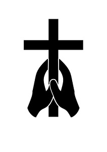 Kreuz mit Hände Autoaufkleber/Wandtattoo-Rosenkranz- Innen und Außen-Pray-Glaube