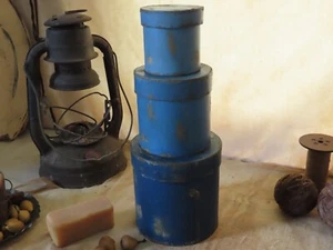 Set of 3 Primitive Round Shaker- Pantry/Colonial Boxes Farmhouse/Folk Art/Artist - Picture 1 of 13