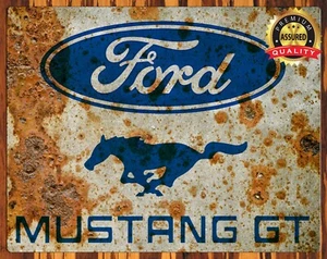 Ford Mustang GT - Distressed Vintage Look - Metal Sign 11 x 14 - Picture 1 of 4