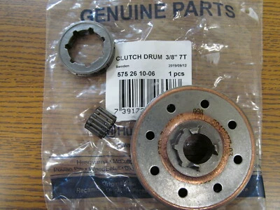 GENUINE OEM HUSQVARNA CHAINSAW CLUTCH DRUM KIT 555, 562XP  575261004 575261006 - Image 1 of 4
