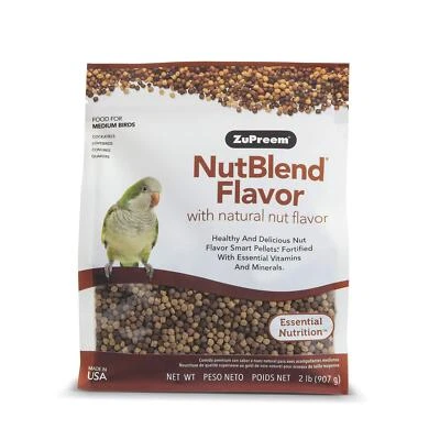 ZuPreem NutBlend 2 Pound Pellets for Lovebirds Quakers Small Conures Birds