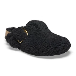 BIRKENSTOCK BOSTON BIG BUCKLE Clogs Black New - Picture 1 of 8