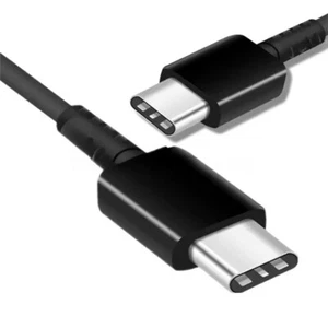 USB C a USB C carga rápida negro negro 1 m cable de datos para Samsung iPhone - Imagen 1 de 4