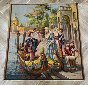 3x3 ft Vintage French Colorful Tapestry Wall Hanging Authentic Goblins Decor - Picture 1 of 10